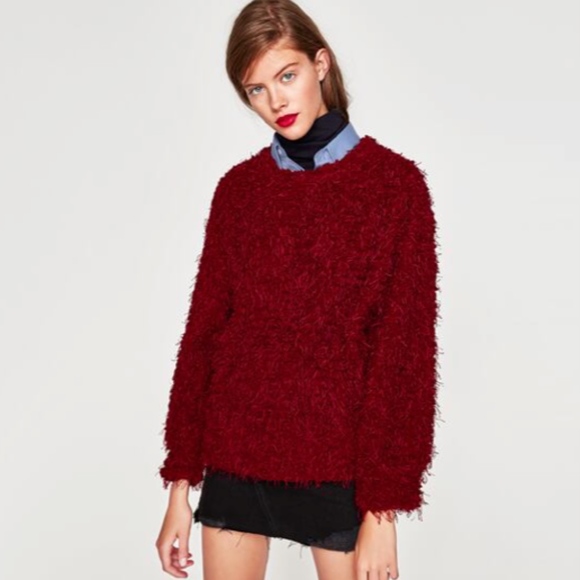Zara Sweaters - Zara Red Sweater Sweat Shirt top size M